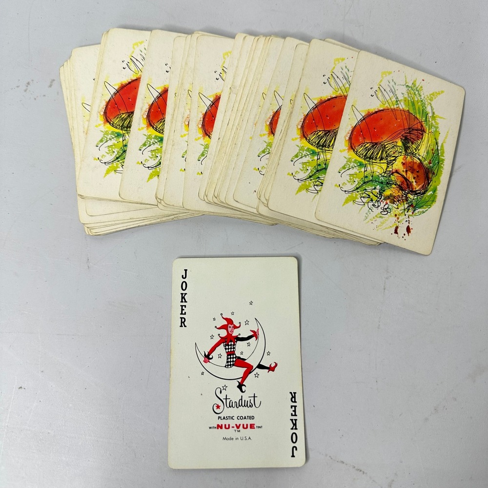 Vintage Stardust Playing Cards Psychedelic Mushroom Nu-Vue Tint MCM Retro Deck